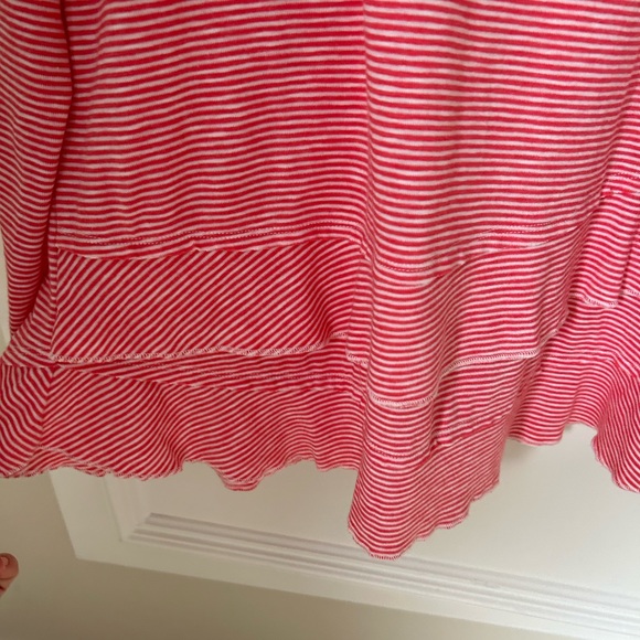 Soft Surroundings Colette Tee Striped Peach Pink Long Sleeve Medium Tiered M - Picture 7 of 8